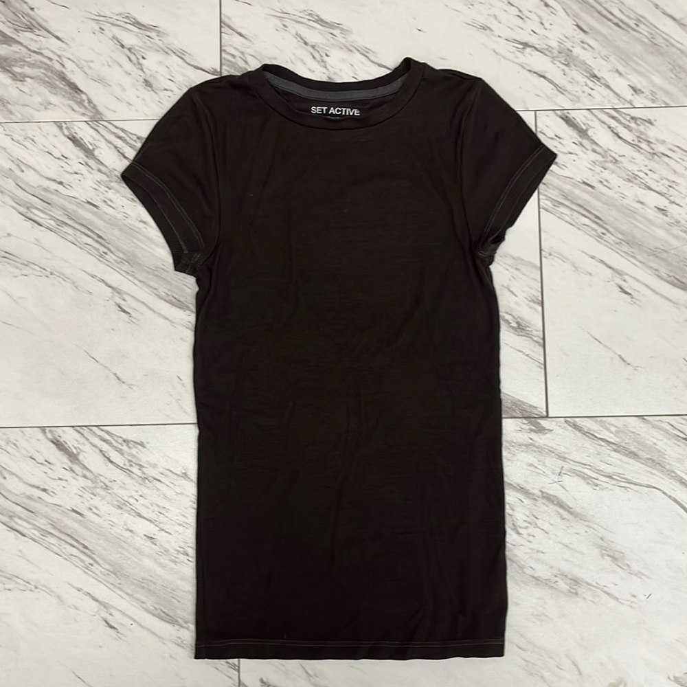 SET Active Black Short Sleeve Tee